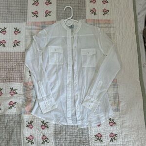 Lucky Brand White Cotton Dungarees Shirt